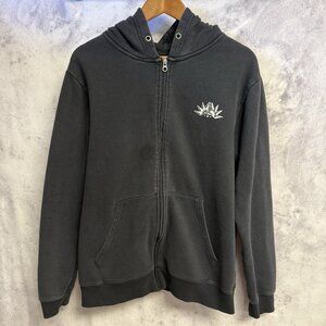 Volcom Hoodie Sweatshirt Mens Large Black Full Zip Surf Skate